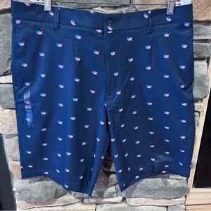 Walter Hagan‎ Navy Blue Shorts with red Pattern.